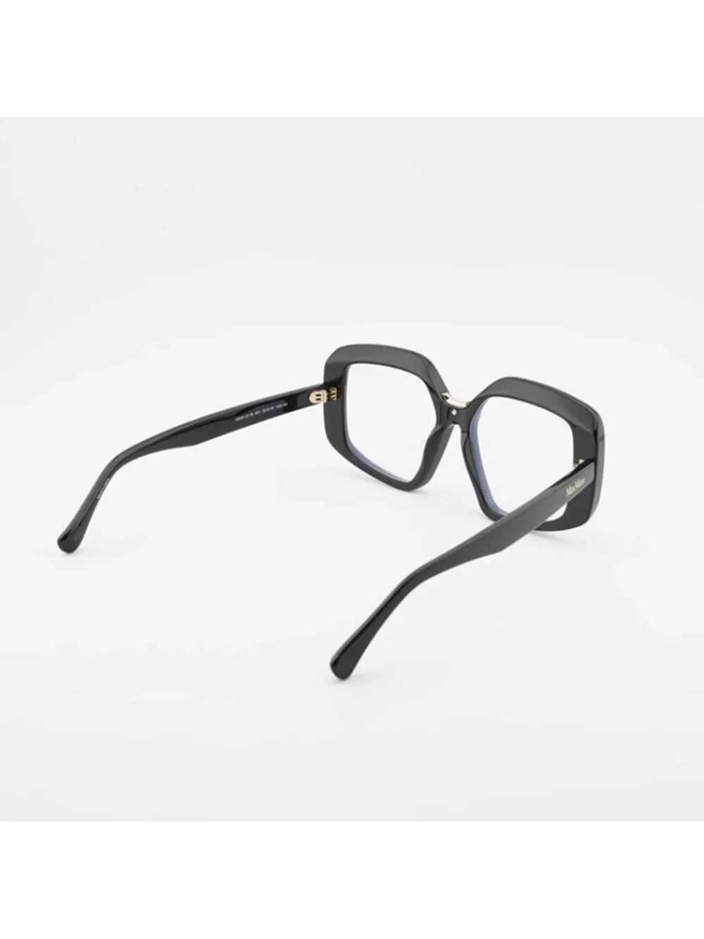 Max Mara MM5131-B 001 Eyeglasses Black 53mm Geometric Frame, Blue Light Block